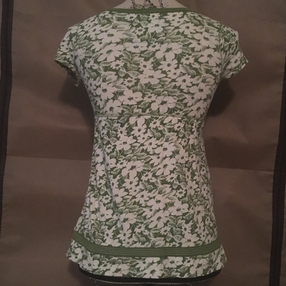 Floral Flowy Top, Green - Picture 4 of 6